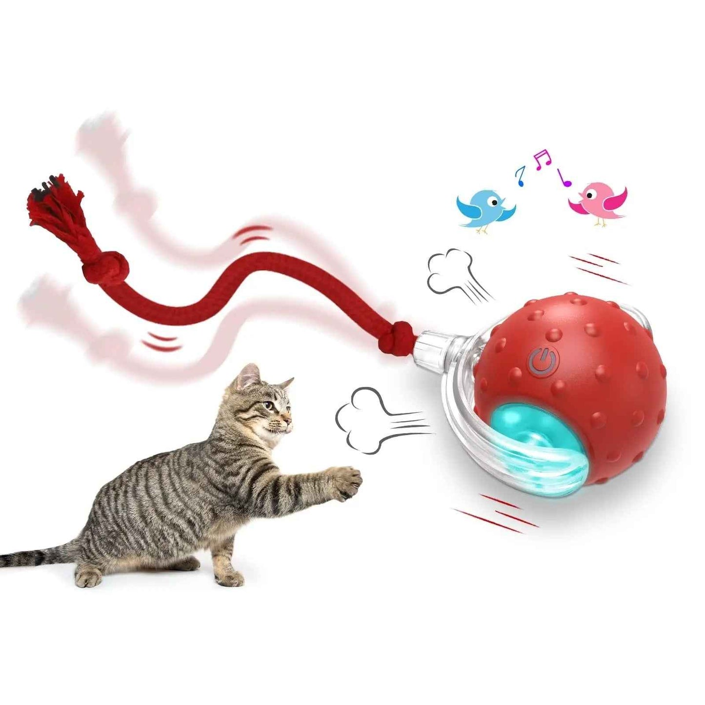 Interactive Cat Rolling Ball with sound and light, encouraging playful cat activities and natural instincts. - Whiskerwise